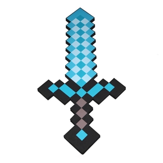 Pixel sværd i blå - 45 cm